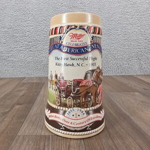 Vtg Miller High Life Great American Events Commemorative Stein Kitty Hawk Flight